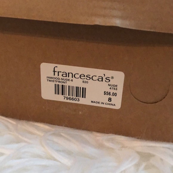 Francesca’s Inwood Nude Twistfront sandals. Wedge. NEW IN BOX Spring Summer Shoe - Picture 6 of 6